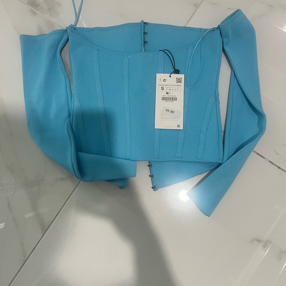 Zara blue corset style top. New with tags